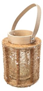 Lucerna s flitrami NATUR GLAM 21 cm, prírodná