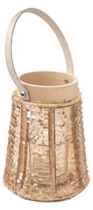 Lucerna s flitrami CONE GLAM 26 cm, prírodná