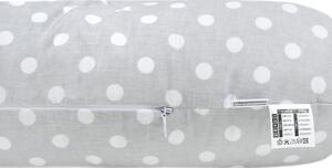 Univerzálny dojčiaci vankúš v tvare C New Baby XL sivý s bodkami