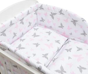 3-dielne posteľné obliečky New Baby 100/135 cm biele motýle
