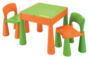 Detská sada stolček a dve stoličky NEW BABY oranžová