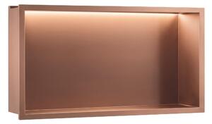 VSTAVANÁ KÚPEĽŇOVÁ POLICA LED 30x60 brush copper
