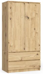 Ak furniture Šatníková skriňa Star 90 cm dub artisan