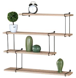 Autronic - Poličky nástěnné 80 cm, MDF, dekor dub, kov černý mat - P-065 OAK VÝPRODEJ