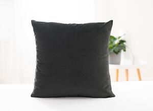 Zamatová obliečka na vankúšik Velvet tmavosivá – 45 x 45 cm