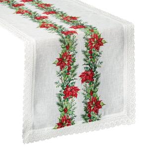 Dekorstudio Vianočný behúň na stôl 40x140cm - bielo-červený