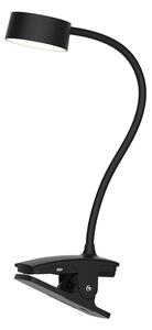 SOLIGHT LED stolná nabíjacia lampička, 2W, 210lm, 3CCT, čierna, clip