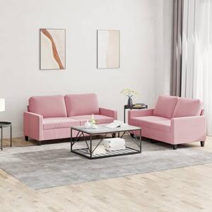 Maison Exclusive – 2-dielna sedacia súprava s vankúšmi z ružového zamatu