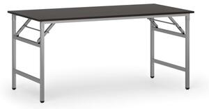 Konferenčný stôl FAST READY so striebornosivou podnožou, 1600 x 800 x 750 mm, wenge