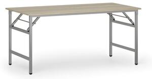 Konferenčný stôl FAST READY so striebornosivou podnožou, 1600 x 800 x 750 mm, dub prírodný