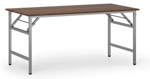 Konferenčný stôl FAST READY so striebornosivou podnožou, 1600 x 800 x 750 mm, orech
