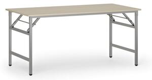 Konferenčný stôl FAST READY so striebornosivou podnožou, 1600 x 800 x 750 mm, breza