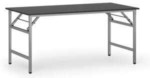 Konferenčný stôl FAST READY so striebornosivou podnožou, 1600 x 800 x 750 mm, grafit