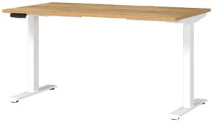 PÍSACÍ STÔL, biela, farba duba, 140/80/72-118 cm Novel - Kancelárske série