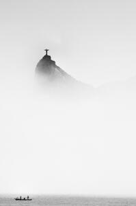 Umelecká fotografie Cristo in the mist, Trevor Cole, (26.7 x 40 cm)