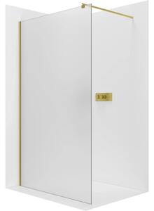 CERANO - Sprchová zástena Walk-in Onyx Round Ľ/P - 8 mm - guľatá vzpera - zlatá, mliečne sklo - 120x200 cm