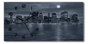 Vodorovné Sklenené hodiny na stenu tiché New York noc