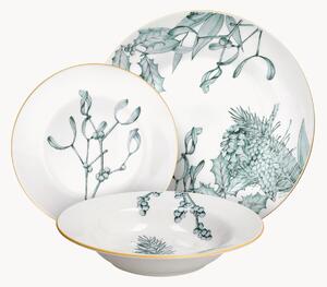 Vianočná porcelánová súprava riadu Atollo Bloom, 6 osôb, 18 ks
