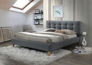 BeComfort sivá čalúnená manželská posteľ s rámom postele 180 x 200 cm AK-02-G