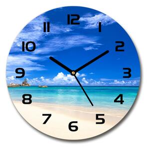 Sklenené hodiny okrúhle Tropická pláž