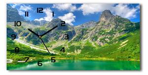 Vodorovné Sklenené hodiny na stenu Jazero v horách