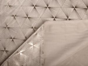 Biante Zamatový behúň na stôl Isabela IBL-010 Rose Gold trojuholníky na krémovom 20x120 cm