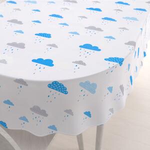 Biante Detský bavlnený oválny obrus Sandra SA-325 Modro-sivé dažďové obláčiky 60x100 cm