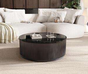DELIFE Konferenčný stolík Fiorano 90×90 cm mramor čierna strieborná kov Black Antique