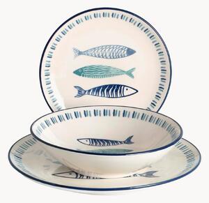 Kameninová súprava riadu Sardinas, 6 osôb, 18 ks
