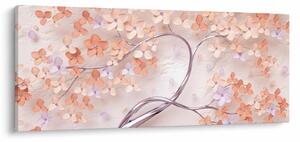Obraz koralových kvetov stromu - abstrakt (120x50 cm)