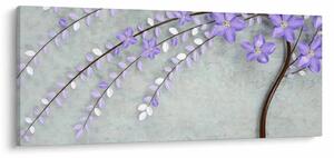 Obraz - Fialový dážď (120x50 cm)