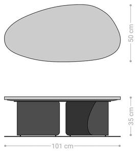 DELIFE Konferenčný stolík Marvello 100x50 cm mramor čierna strieborná kov zlatá Fusion povrchová úprava
