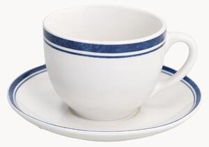 Porcelánové šálky na kávu's podšálkami Filo Blu, 12 ks