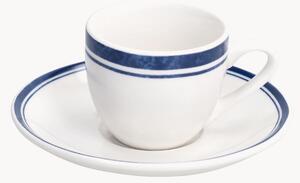 Porcelánové šálky na kávu's podšálkami Filo Blu, 12 ks