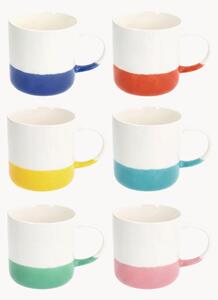 Hrnčeky z nového kostného porcelánu Rainbow, 6 ks