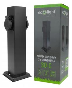 BERGE Záhradná lampa stojaca vonku 30cm - 2x zásuvka