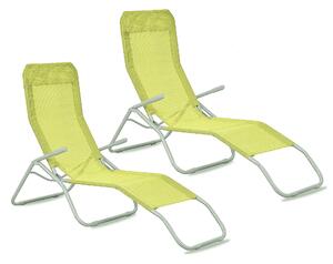 2x Záhradné lehátko Aga SIESTA Zelené