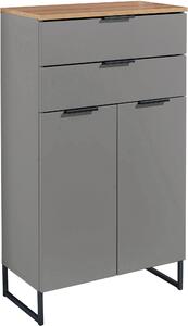 STREDNE VYSOKÁ SKRINKA, sivá, farba duba, 60/106/32 cm home24 - Kúpeľňové skrinky, Online Only