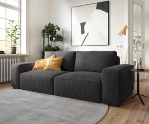 DELIFE Veľká pohovka Lanzo 230x95 cm mikrovlákno čierna