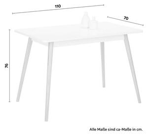 Jedálenský Stôl Anouka, Biely / Prírodný