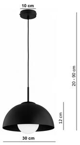 BRILAGI - Závesné svietidlo na lanku COSMO 1xE27/60W/230V priem. 30 cm čierna
