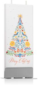 Flatyz Holiday Merry Christmas Color Tree dekoratívna sviečka 6x15 cm