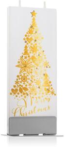 Flatyz Holiday Gold Merry Christmas Tree dekoratívna sviečka 6x15 cm