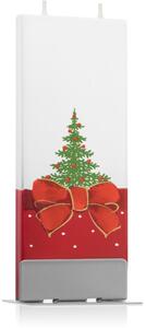 Flatyz Holiday Christmas Tree and Red Ribbon dekoratívna sviečka 6x15 cm