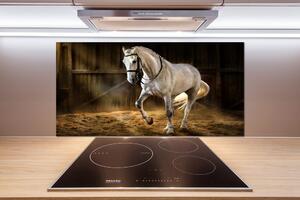 Panel do kuchyne Biely kôň v stajni