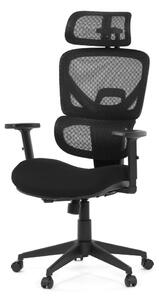 Kancelárska ergonomická stolička TRAGEL — sieťovina / látka, čierna