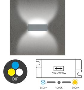LED fasádne svietidlo s nastaviteľnou teplotou farby 2x6W biele (ZFP12-BI)