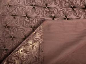 Biante Zamatový behúň na stôl Isabela IBL-009 Rose Gold trojuholníky na staroružovom 35x140 cm