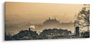 Obraz - Mesto pod hmlou (120x50 cm)