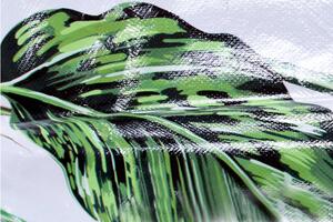 ViaDomo Via Domo - Látková šatníková skriňa Brenta Monstera - biela/zelená - 90x170x45 cm